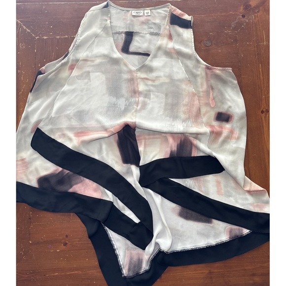 Cato Sleeveless Top Size 22/24W White Black Pink Flowy - Picture 2 of 7